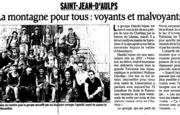 Article de presse : la montagne pour tous, voyants et malvoyants