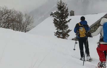 Sortie raquettes organisée par l'association GTA Handic’Alpes avec des personnes déficientes visuelles